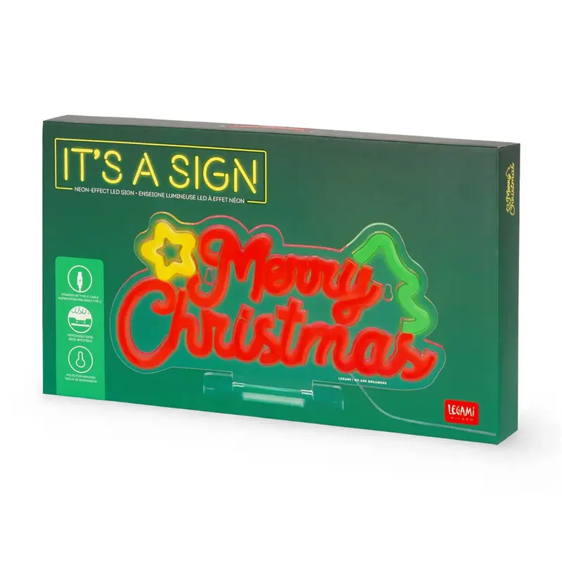 Merry Christmas Neon-Effect LED Lamp by Legami