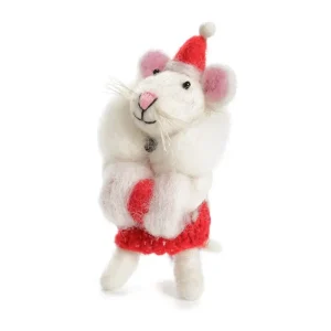 Mouse With Muff Hanging Christmas Decoration by Amica