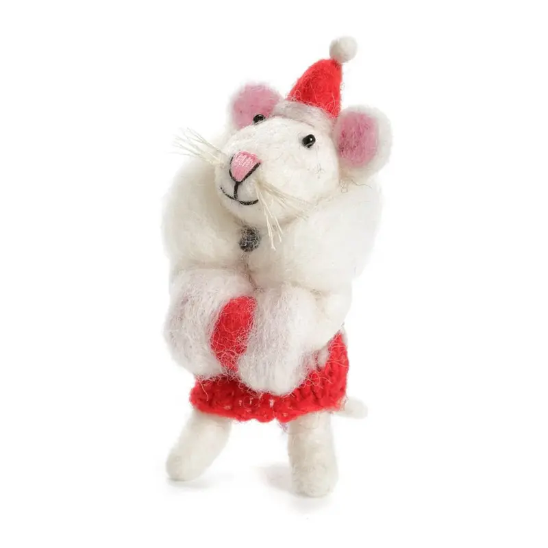 Mouse With Muff Hanging Christmas Decoration by Amica