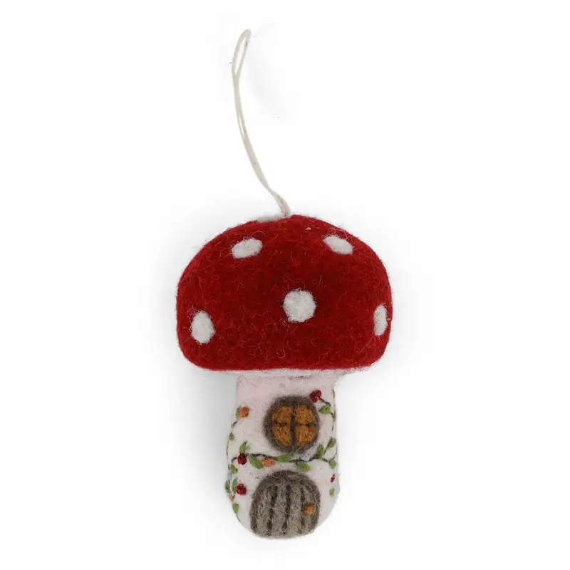Mushroom House Hanging Decoration by Gry & Sif