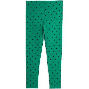 Polka Dot Leggings in Green by Mini Rodini - Last One In Stock - 140/146 (9-11 Years)