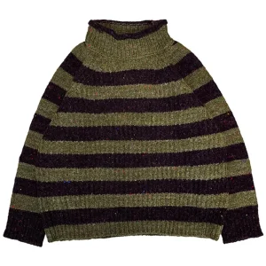 Women's Moya Pullover in Nettle / Fig Stripe by Mabli
