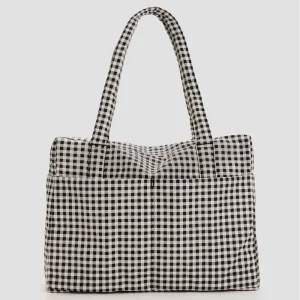 Cloud Carry-On Bag in Black And White Gingham by Baggu