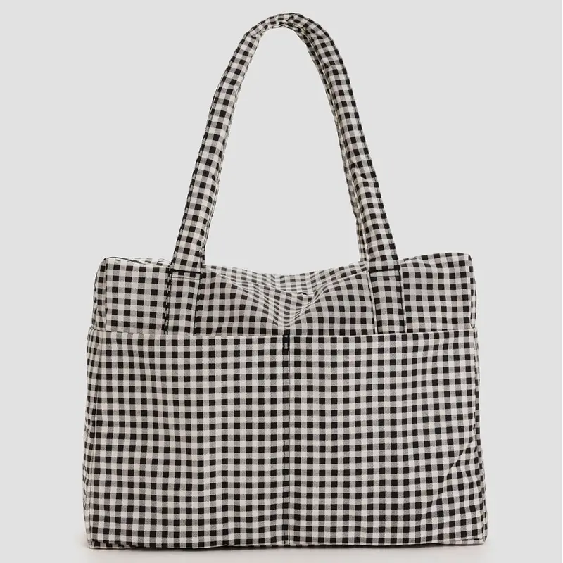 Cloud Carry-On Bag in Black And White Gingham by Baggu
