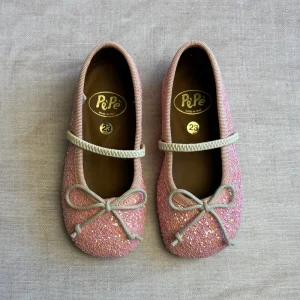 Darlyn Glitter Ballet Slippers in Salmon Pink by PP