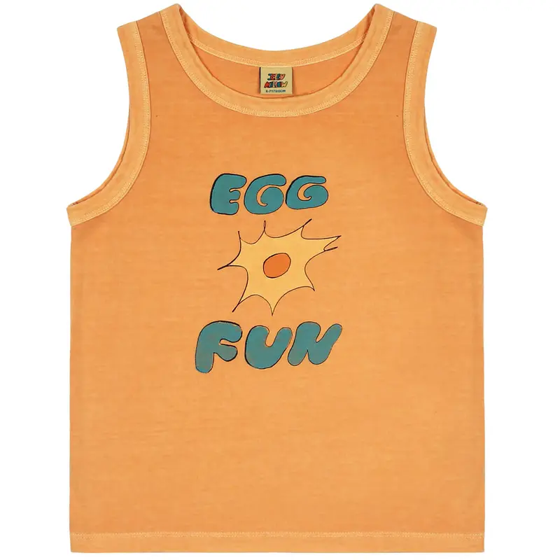 Egg Fun Sleeveless T-Shirt in Yellow by Jelly Mallow - Last One In Stock - 8-9 Years