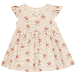 Flutter Sleeve Dress in Tulips by Quincy Mae