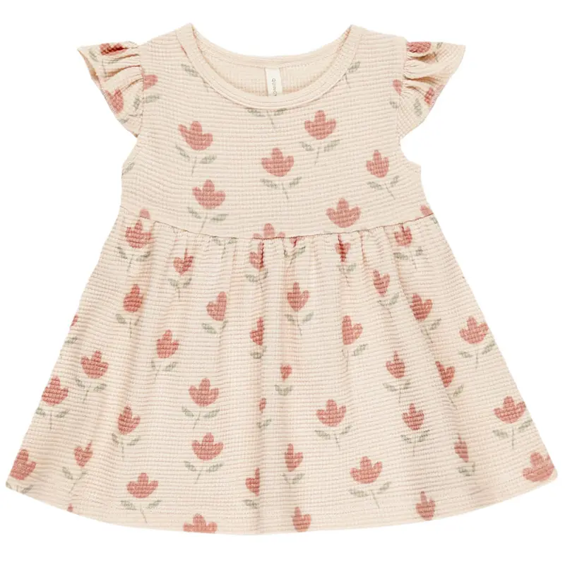 Flutter Sleeve Dress in Tulips by Quincy Mae