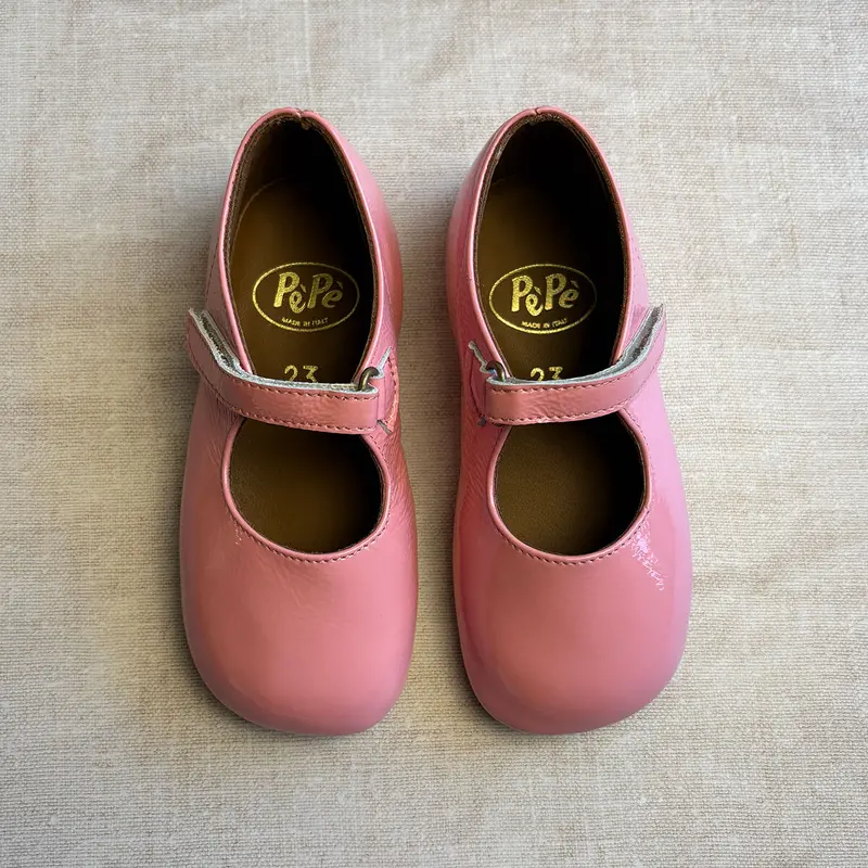 Ginevra Patent Leather Ballet Slippers in Bubblegum Pink by PP