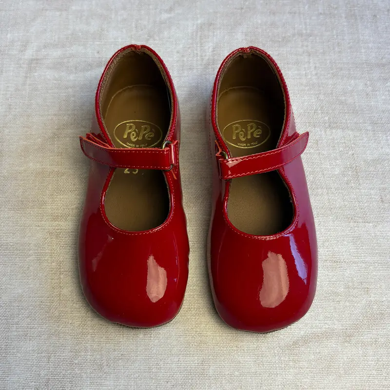 Ginevra Patent Leather Ballet Slippers in Red by PP