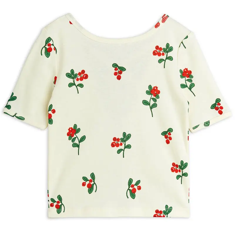 Lingonberries AOP Ballet T Shirt in Off White by Mini Rodini - Last One In Stock - 12-18 Months