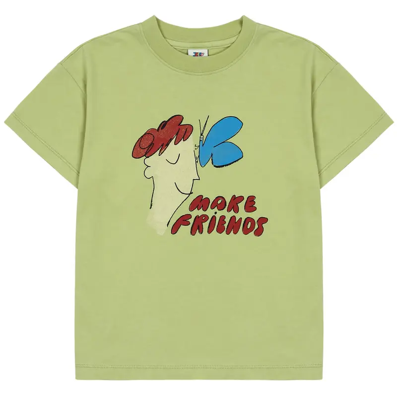 Make Friends T-Shirt in Light Green by Jelly Mallow - Last Ones In Stock - 3-5 Years
