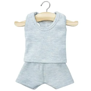 Marcel Ribbed Boy's Underwear Set (34cm Doll) in Bleu Chine by Minikane