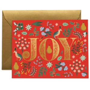 Partridge Joy Christmas Greetings Card By Rifle Paper Co.