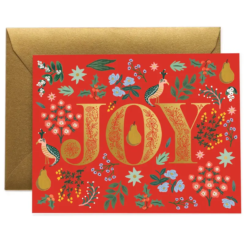 Partridge Joy Christmas Greetings Card By Rifle Paper Co.