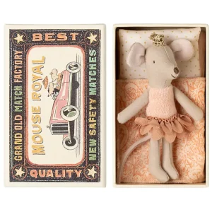 Princess Little Sister Mouse in a Matchbox in Peach by Maileg