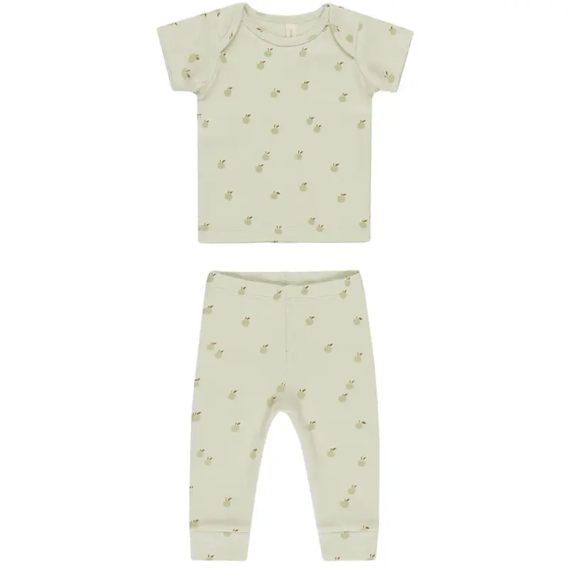 Ribbed Tee and Legging Set in Apples by Quincy Mae