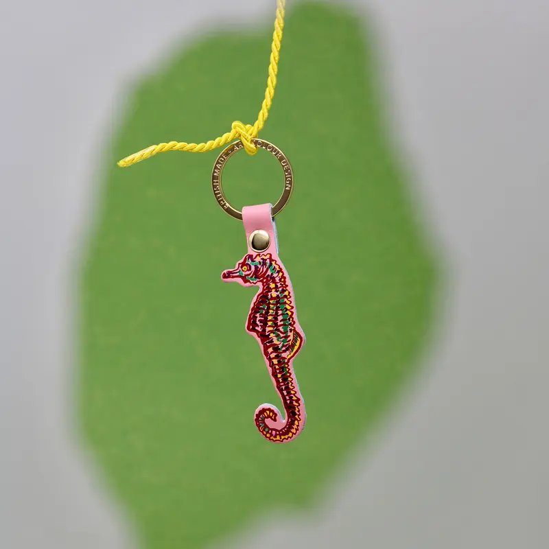 Sea Horse Key Fob in Pale Pink by Ark Colour Designs