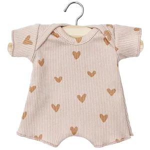 Shorty Doll Romper (28cm Doll) in Little Pink Hearts by Minikane