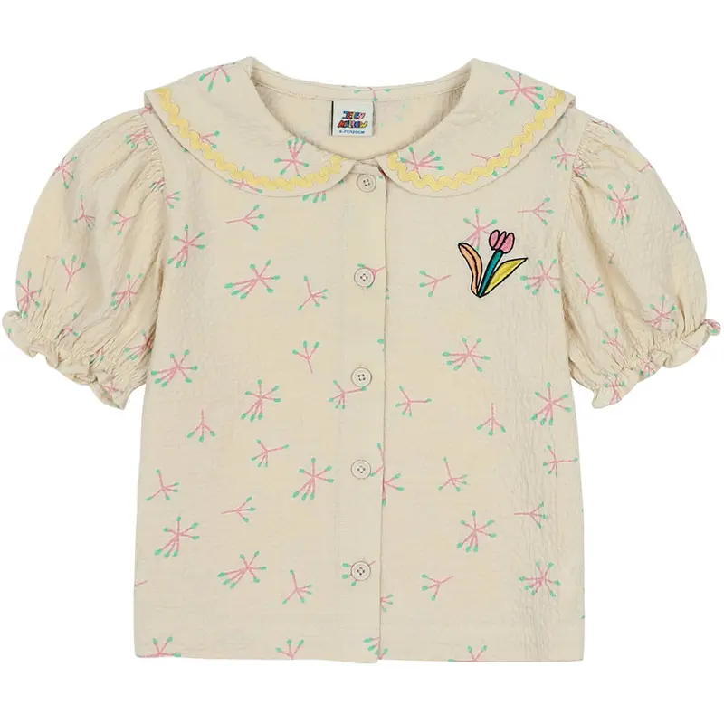 Single Flower Sailor Shirt in Cream by Jelly Mallow
