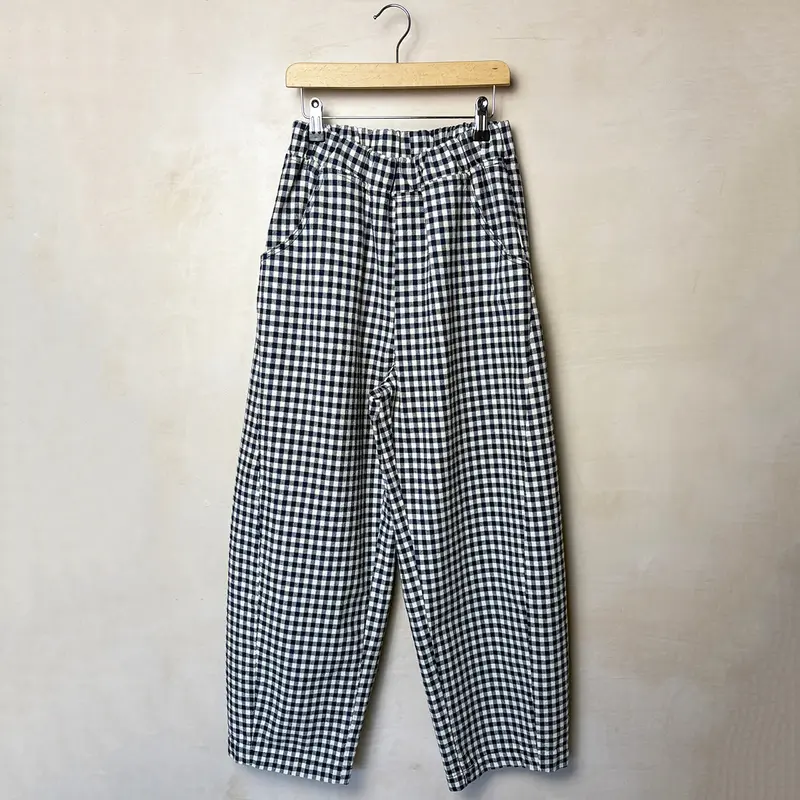 Arc Pants in Navy Gingham by Le Bon Shoppe