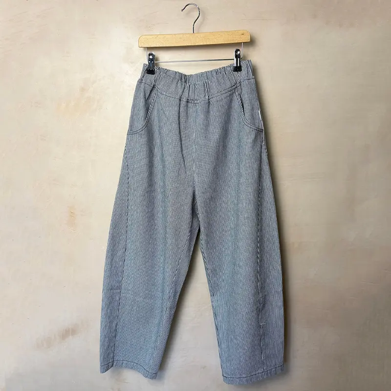 Arc Pants in Navy Stripe by Le Bon Shoppe