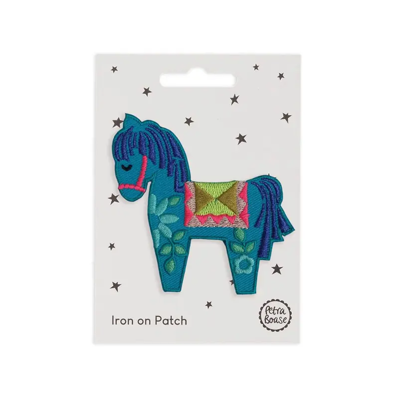 Dala Horse Iron On Patch by Petra Boase