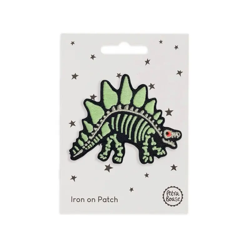 Dinosaur Skeleton Iron On Patch by Petra Boase