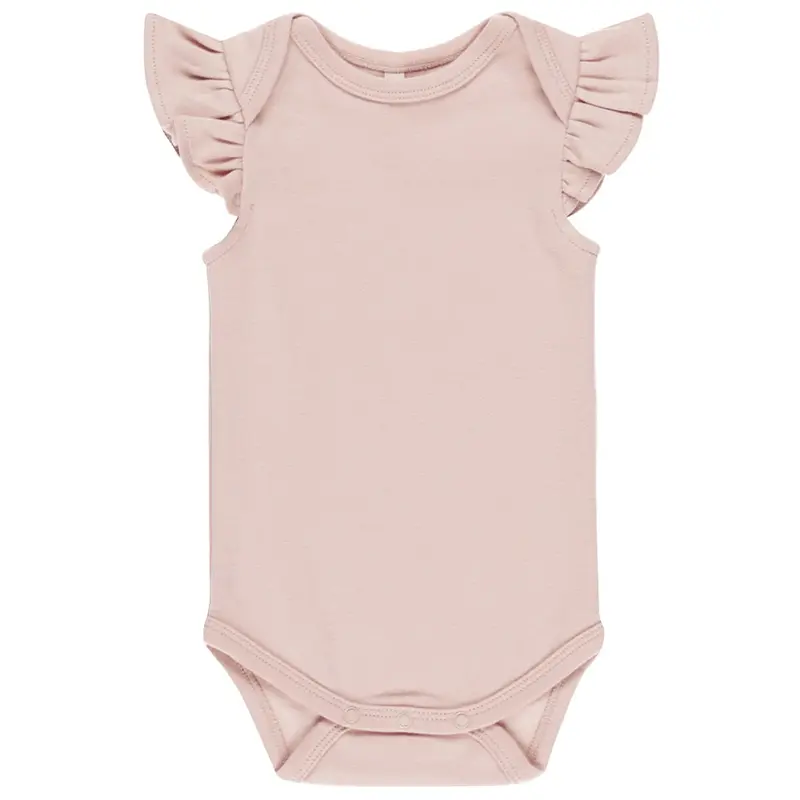 Flutter Sleeve Bodysuit in Bubblegum by Quincy Mae