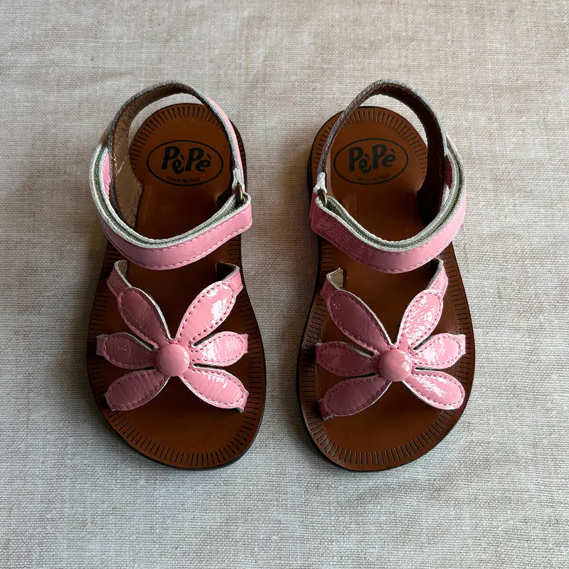 Giulia Flower Sandals in Bubblegum Pink Patent by PP