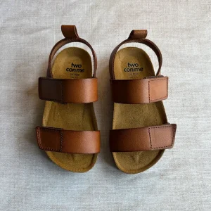 Loris Velcro Sandals in Cuoio Brown by PP