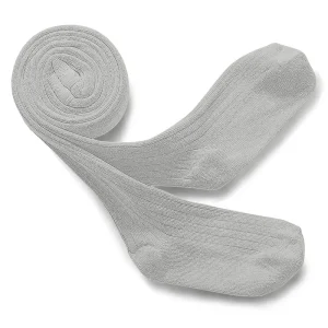 Louise Ribbed Tights in Gris Perle by Collegien