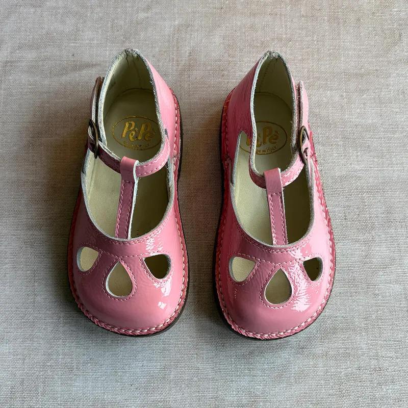Lucy Cut Out Sandals in Bubblegum Pink Patent by PP