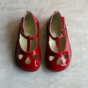 Lucy Cut Out Sandals in Red Patent by PP