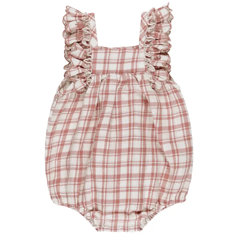 Maya Romper in Pink Plaid by Quincy Mae