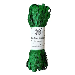 Metallic Ric-Rac Ribbon in Emerald Green by Petra Boase