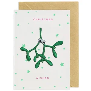 Mistletoe Iron On Patch Christmas Card by Petra Boase
