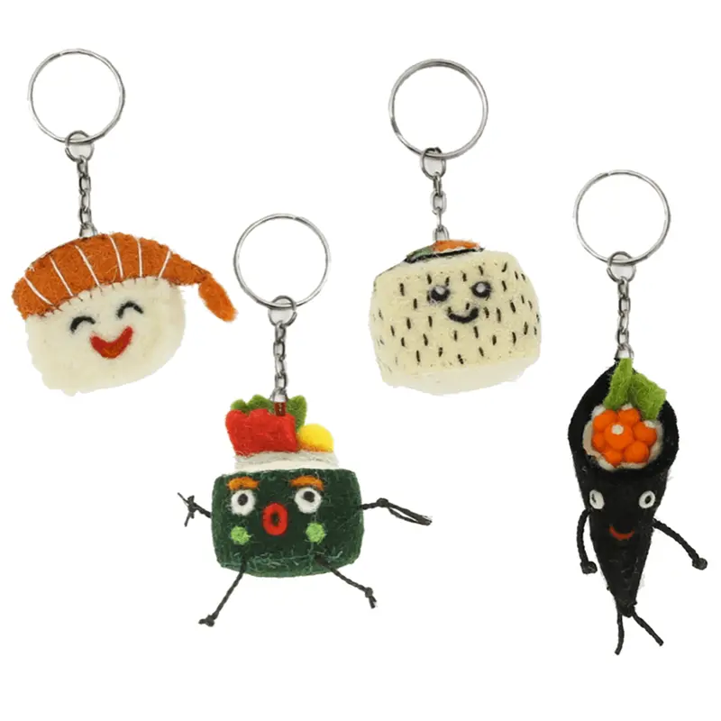 Mixed Sushi Keyrings by Fiona Walker
