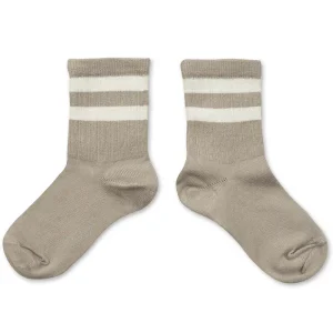 Nico Ribbed Varsity Crew Socks in Gris Perle by Collegien
