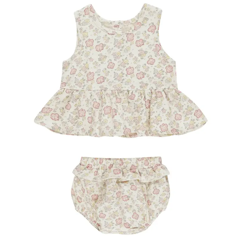 Sleeveless Peplum Set in Bloom by Quincy Mae