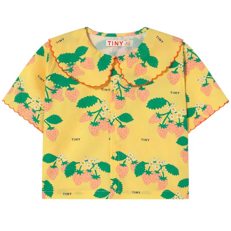 Strawberries Shirt in Mellow Yellow by Tinycottons - Last One In Stock - 10 Years