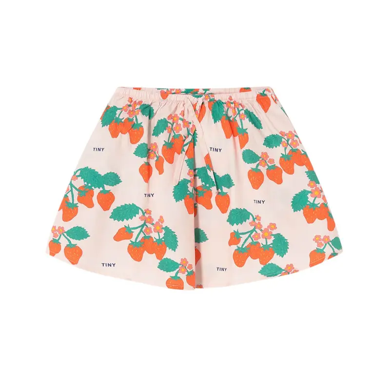 Strawberries Skirt in Pastel Pink by Tinycottons