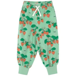 Strawberries Sweatpants in Washed Emerald by Tinycottons