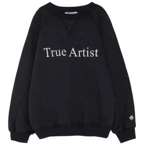 Sweatshirt n01 in Peat Black by True Artist