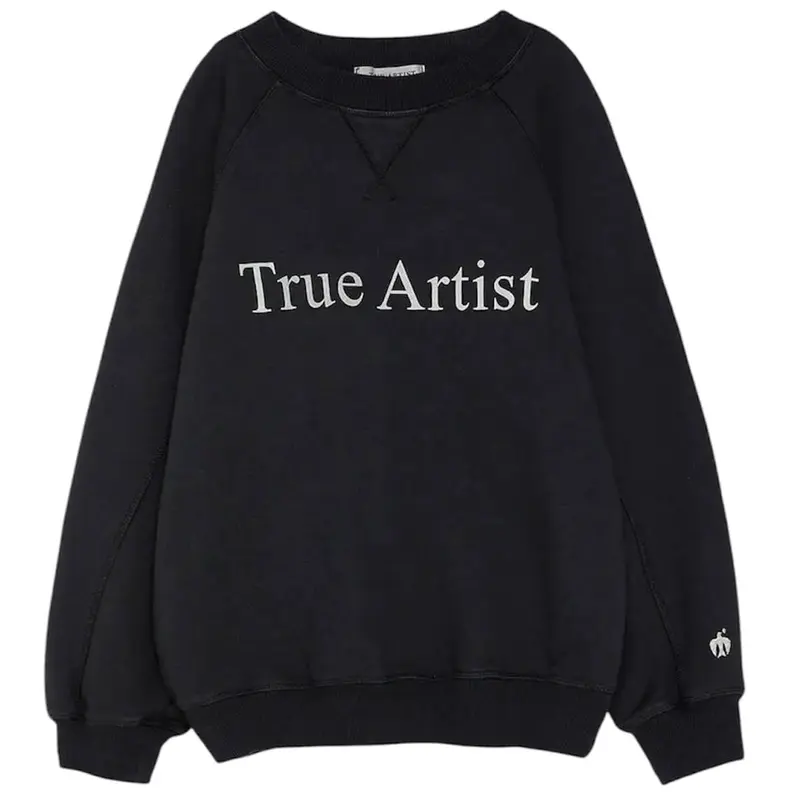 Sweatshirt n01 in Peat Black by True Artist