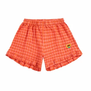 Vichy Ruffle Woven Shorts by Bobo Choses