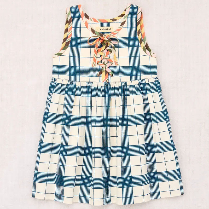 Agatha Dress in Prussian Blue Piazza by Misha & Puff