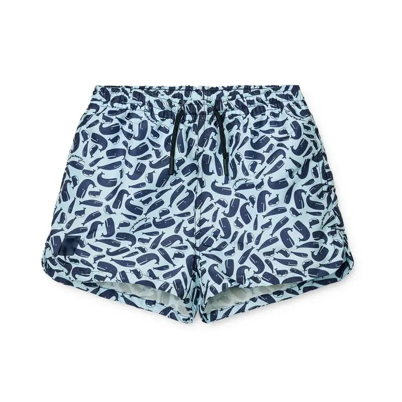 Aiden Printed Board Shorts in Ocean Blue / Sky by Liewood