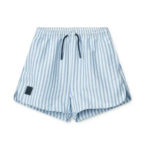 Aiden Seersucker Board Shorts in Riverside / Creme De La Creme by Liewood