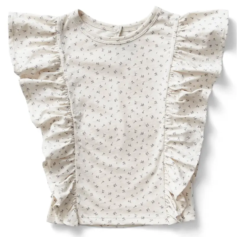 Angel Tee in Frolic Print / Cloud Grey by Soor Ploom - Last Ones In Stock - 10-12 Years